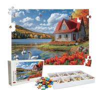 Puzzle 1500 Pieces Cygne Cabine - Grand Puzzles Bois - Puzzle 1500 Pièces Adultes - Jeu D'Intelligence - Emballage Boîte - Découpe de Précision - Qualité Puzzles Coloré pour Décor D’intérieur W3H-308
