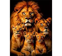 Puzzle 1500 pièces Famille de Lions Puzzles pour Adultes Jeux d'activités Familiales,Puzzle à Faire Soi-même pour Décoration Murale de la Maison