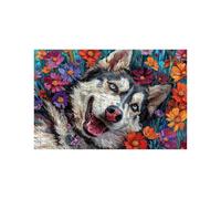 Puzzle 1500 Pieces Fleur Puzzle 1500 Pieces Adultes Chien, DIY Bois Puzzles Adulte avec Boîte en Papier Coloré, Puzzles Classiques 60x90CM pour Soulager Le Stress Decoration Murale Cadeau LZPT-02809