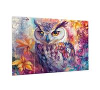 Puzzle 1500 Pièces Fleur Puzzle Adultes Hibou Motif avec avec Boîte Cadeau, DIY Wooden Puzzl Enjoy Activités de défi Familial pour Tableau Decoration Murale, Cadeau Homme/Femme 87 x 57 cm -600Y