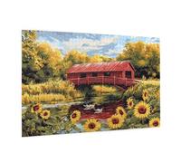 Puzzle 1500 Pièces Fleur Puzzle Adultes Lac Motif avec Avec Boîte Cadeau, DIY Wooden Puzzl Enjoy Activités de défi Familial pour Tableau Decoration Murale, Cadeau Homme/Femme 87 x 57 cm -548Y