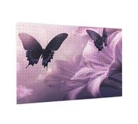 Puzzle 1500 Pièces Fleur Puzzle Adultes Papillon Motif avec avec Boîte Cadeau, DIY Wooden Puzzl Enjoy Activités de défi Familial pour Tableau Decoration Murale, Cadeau Homme/Femme 87 x 57 cm -554Y