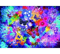 Puzzle 1500 pièces - Fleurs et Papillons Colorés