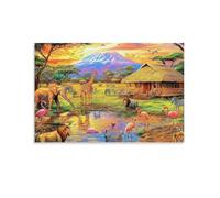 Puzzle 1500 pièces Jeux éducatif Défi Jouets Cadeaux Puzzles Classiques pour Adultes et Enfants à partir de 14 AnsScène de Safari Africain 57x87cm
