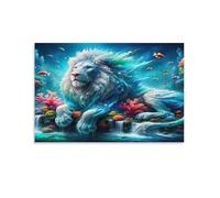 Puzzle 1500 pièces Jeux éducatif Défi Jouets Cadeaux Puzzles Classiques pour Adultes et Enfants à partir de 14 AnsOcéan du Lion Mythique 57x87cm