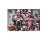 Puzzle 1500 pièces Jeux éducatif Défi Jouets Cadeaux Puzzles Classiques pour Adultes et Enfants à partir de 14 AnsUn Couple de Personnes âgées rit 57x87cm