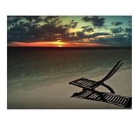 Puzzle 1500 Pièces,Le Cadeau Parfait pour La Famille et Les Amis -Déclin,Plage,Chaise 87x57cm