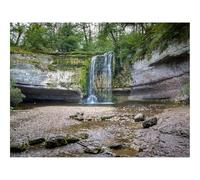 Puzzle 1500 Pièces,Le Cadeau Parfait pour La Famille et Les Amis -Rocher,Cascade,Eau,Embruns,Nature,Paysage 87x57cm