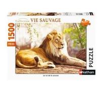 Nathan Puzzle 1500 pièces Le roi de la savane – Qualité supérieure, encastrement parfait