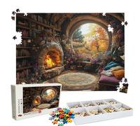 Puzzle 1500 Pieces Librairie forêt - Grand Puzzles Bois - Puzzle 1500 Pièces Adultes - Jeu D'Intelligence - avec Boîte d'emballage Exquise - Découpe de Précision - Qualité Puzzles Coloré W3H-276