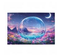Puzzle 1500 Pieces Lune Puzzle Fleur 1500 Pièces Grand Adultes Difficile Jigsaw en Bois avec Boîte Cadeau, Challenge Impossible Créatif Jeu pour Adulte, Decoration Maison, Cadeau Femme 87x57cm D-158