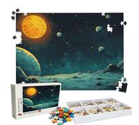 Puzzle 1500 Pieces Lune Univers - Grand Puzzles Bois - Puzzle 1500 Pièces Adultes - Jeu D'Intelligence - Emballage Boîte - Découpe de Précision - Qualité Puzzles Coloré pour Décor D’intérieur W3H-481