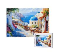 Puzzle 1500 Pièces Mer Égée Puzzle Rue Motifs,Puzzles Bois Adulte avec Boîte Cadeau,Loisirs Créatifs Adultes DIY Activite Manuelle,Cadeau Anniversaire Homme Femme,Décoration Intérieure,87x57cm,p930t