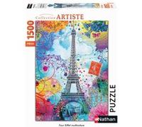 Nathan Puzzle 1500 pièces Tour Eiffel multicolore – Lars Stewart – Collection Artiste