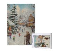 Puzzle 1500 Pièces Noël Puzzle Rue Motifs, Puzzles Bois Adulte avec Boîte Cadeau, Loisirs Créatifs Adultes DIY Activite Manuelle, Cadeau Anniversaire Homme Femme, Décoration Intérieure, 87x57cm,p1339t