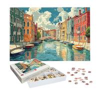 Puzzle 1500 Pièces Paysage, Puzzle 1500 Pièces Adultes et Enfants, Puzzles Bois avec Une Boîte d'emballage Exquise, Jeu Éducatif Puzzles Venise, Decoration Maison, Cadeau Femme, Cadeau Homme, -7147