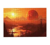 Puzzle 1500 Pieces Planète, Puzzle 1500 Pièces Adultes Coucher Soleil, Puzzles en Bois pour Adultes Jeux Educatifs, Puzzles avec Une Boîte d'emballage Exquise, Cadeau Tableau Decoration Murale -3778