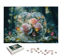 Puzzle 1500 Pièces Pomme, Puzzle 1500 Pièces pour Adultes et Enfants à Partir de 14 Ans, Rose Puzzles Bois avec Une Boîte d'Emballage Exquise, Décoration Murale, Idee Cadeau Femme, Cadeau Homme, -6092