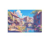 Puzzle 1500 pièces - pour Adultes Paysage de la Ville du canalJeu de Puzzle Classique pour Toute la Famille - Cadeaux pour Femmes - Cadeaux pour Hommes 57x87cm