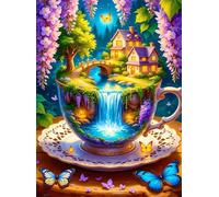 Puzzle 1500 Pièces pour Adultes, Tasse de thé Paysage Puzzle Adulte 1500 pièces, Jeu de Création et Logique, Activité Détente, Idée Cadeau Adulte Décoration Intérieure