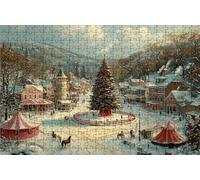 Puzzle 1500 Pieces, Puzzle Adultes 1500 Pièces Hiver, Puzzles Classiques Bois 60 x 90CM Cirque, Exquisite Papierboxverpackung, Tragbarer Netzbeutel Geeignet für die ganze Familie Cadeau Femme RXPT-101