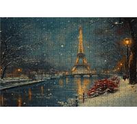 Puzzle 1500 Pieces, Puzzle Adultes 1500 Pièces Hiver, Puzzles Classiques Bois 60x90 CM Paysage, Exquisite Papierboxverpackung, Tragbarer Netzbeutel Geeignet für die ganze Familie Cadeau Femme RXPT4669