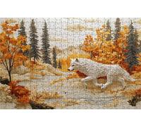 Puzzle 1500 Pieces, Puzzle Adultes 1500 Pièces Loup, Puzzles Classiques Bois 90 x 60 CM Abstrait, Exquisite Papierboxverpackung, Tragbarer Netzbeutel Geeignet für Die ganze Familie Cadeau RXPT-8873