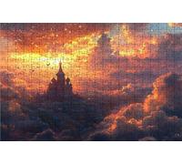 Puzzle 1500 Pieces, Puzzle Adultes 1500 Pièces Russie, Puzzles Classiques Bois 60x90 CM CathéDrale Saint-Basile, Exquisite Papierboxverpackung, Tragbarer Netzbeutel Geeignet Ganze Familie RXPT-5317