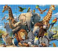 Puzzle 1500 pièces, Puzzle Impossible Adultes 87 x 57 cm, Impression Haute Définition, Jeux Éducatifs et Créatifs, Puzzles Bois Anti-Stress pour Toute la Famille, Décor Murale, forêt Animal-2 w0-759