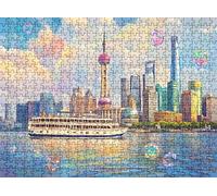 Puzzle 1500 pièces, Puzzle Impossible Adultes 87 x 57 cm, Impression Haute Définition, Jeux Éducatifs, Puzzles Bois Anti-Stress pour Toute la Famille, Décor Murale, Ville Architecture w0-55