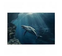Puzzle 1500 Pieces Requin Puzzle Océan 1500 Pièces Grand Adultes Difficile Jigsaw en Bois Avec Boîte Cadeau, Challenge Impossible Créatif Jeu pour Adulte, Decoration Maison, Cadeau Femme 87x57cm D-155