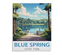 Puzzle 1500 pièces Style rétro Blue Spring State Park pour Adultes, Puzzle Classique Difficile pour Enfants et Adolescents, Jeu éducatif, Cadeau pour la Maison ou Les Voyages - M196-57x87cm