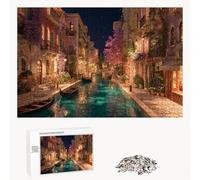 Puzzle 1500 Pièces - Venise & Paysage - Puzzle en Bois Durable avec Lettres au Dos - Jeu sans Poussière avec Affiche - Modèle pour Collectionneurs et 14 Ans et Plus (87 x 57 cm) P3#246