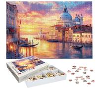 Puzzle 1500 Pièces Venise, Puzzle 1500 Pièces Adultes et Enfants, Puzzles Bois avec Une Boîte d'emballage Exquise, Jeu Éducatif Puzzles Paysage, Decoration Maison, Cadeau Femme, Cadeau Homme H-3755
