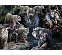 Puzzle 1500 Teile - Anne Stokes - Wolf Collage