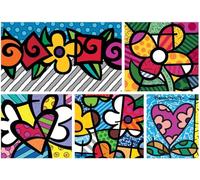 Puzzle 1500 Teile - Romero Britto - Collage: Hearts and Flowers