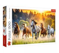 Trefl Puzzle Chevaux Sauvages 1500 pièces 85 x 58 cm Matériaux écologiques À partir de 14 ans