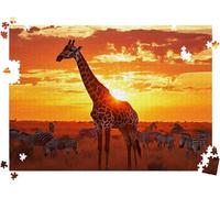 Puzzle 1500P Pièces Afrique Prairie, Puzzles Bois 34.3 x 22.4 in, l0-122 | Puzzles Classiques, Jeux de Puzzle pour Toute la Famille, Cadeaux pour Hommes, Jeu Anti-Stress avec Poster, Décor Salon