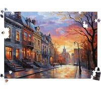Puzzle 1500P Pièces Architecture Dessin animé, Bois 34.3 x 22.4 in, l0-289 | Puzzles Classiques, Jeux de Puzzle pour Toute la Famille, Cadeaux pour Hommes, Jeu Anti-Stress avec Poster, Décor Salon