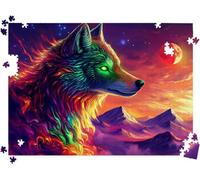 Puzzle 1500P Pièces Flamme Montagne, Puzzles Bois 34.3 x 22.4 in, l0-265 | Puzzles Classiques, Jeux de Puzzle pour Toute la Famille, Cadeaux pour Hommes, Jeu Anti-Stress avec Poster, Décor Salon