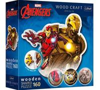 Puzzle 160 elementów Puzzle drewniane konturowe Odważny Iron Man Trefl