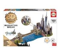 Puzzle 160 Pièces : Puzzle 3D en Bois - Brooklyn Bridge, Manhattan Dream, Educa G