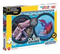 Puzzle 180 pieces animaux marins : poulpe et meduse - puzzle enfant - collection national geographic G
