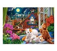 Puzzle 180 pièces : Chatons sur le toit Castorland