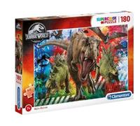 Clementoni - 29106 - Supercolor - Jurassic World - 180 Pièces - Puzzle des Dinosaures du Film - Jeu de Création et Logique pour Enfants à partir de 7 Ans et Plus -