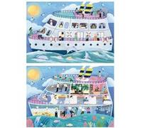 Educa - Ensemble de 2 Puzzles pour Enfants avec 100 pièces Pleines de détails de l'extérieur et de l'intérieur | Bateau à l'extérieur/à l'intérieur. Mesure: 40 x 28 cm. Recommandé de 6 Ans (19958)