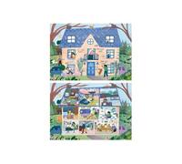 Educa Borrás Puzzle 2 x 100 pièces int/ext maison multicolore TU