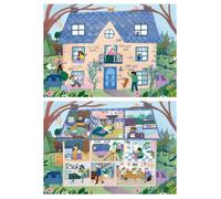 Educa Borrás Puzzle 2 x 100 pièces int/ext maison multicolore TU