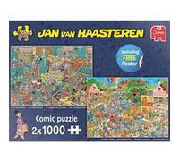Puzzle 2 x 1000 pièces : Jan van Haasteren : Le magasin de musique et départ en vacances G