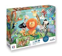 Puzzle 2 x 24p animaux sauvages